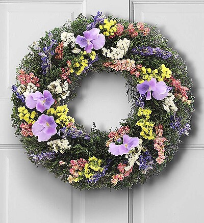 Preserved Pansy Wreath - 16&amp;quot;