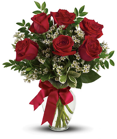 Thoughts of You Bouquet with Red Roses