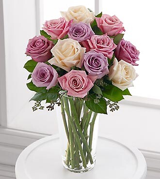 Long Stem Pastel Rose Bouquet